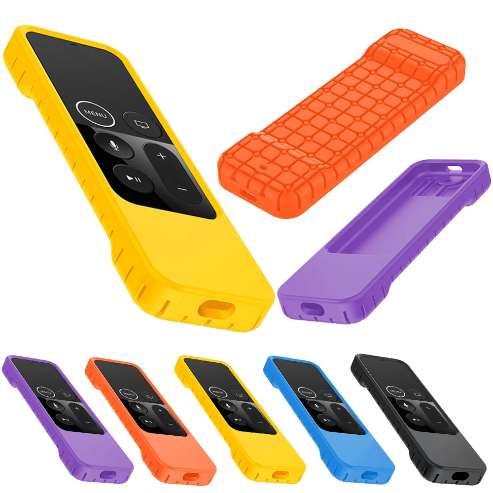 For Apple TV4 4K Remote Control Shock Proof Silicone Protective Case Waterproof Dustproof Cover Lightweight Anti Slip Rectangle