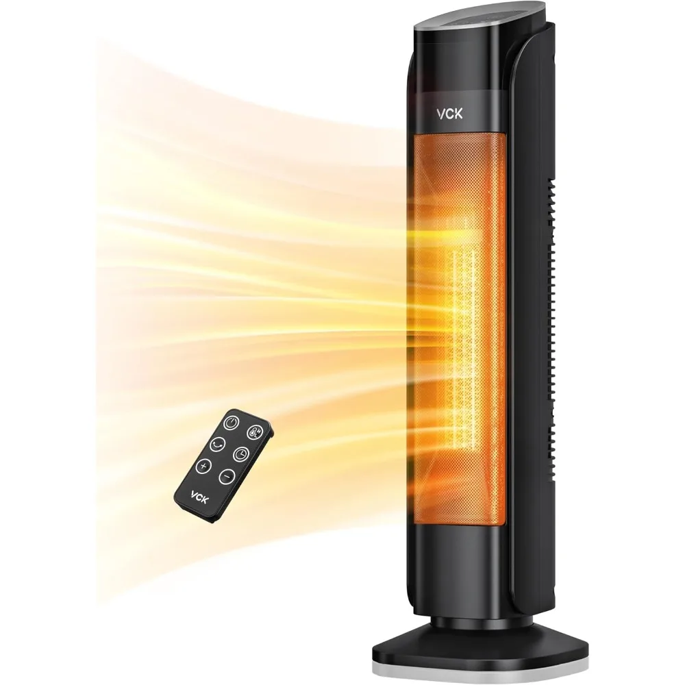 

Space Heater,1500W 24" Portable Electric Heaters for Indoor Use,75° Oscillation,3 Modes,8H Timer