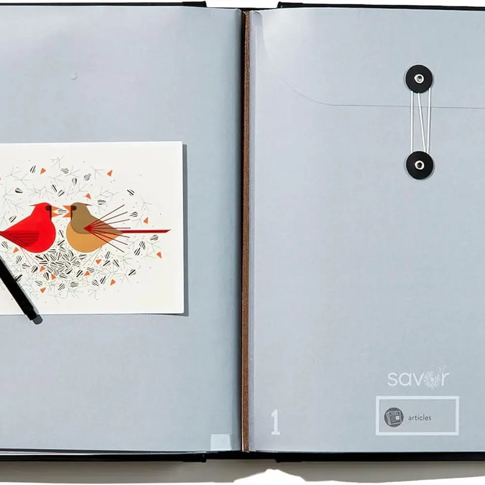 2025 Edition Folio™ Deluxe Acid-Free Cloth Binder with 13 Expandable Pockets for Home Document Organization - Black