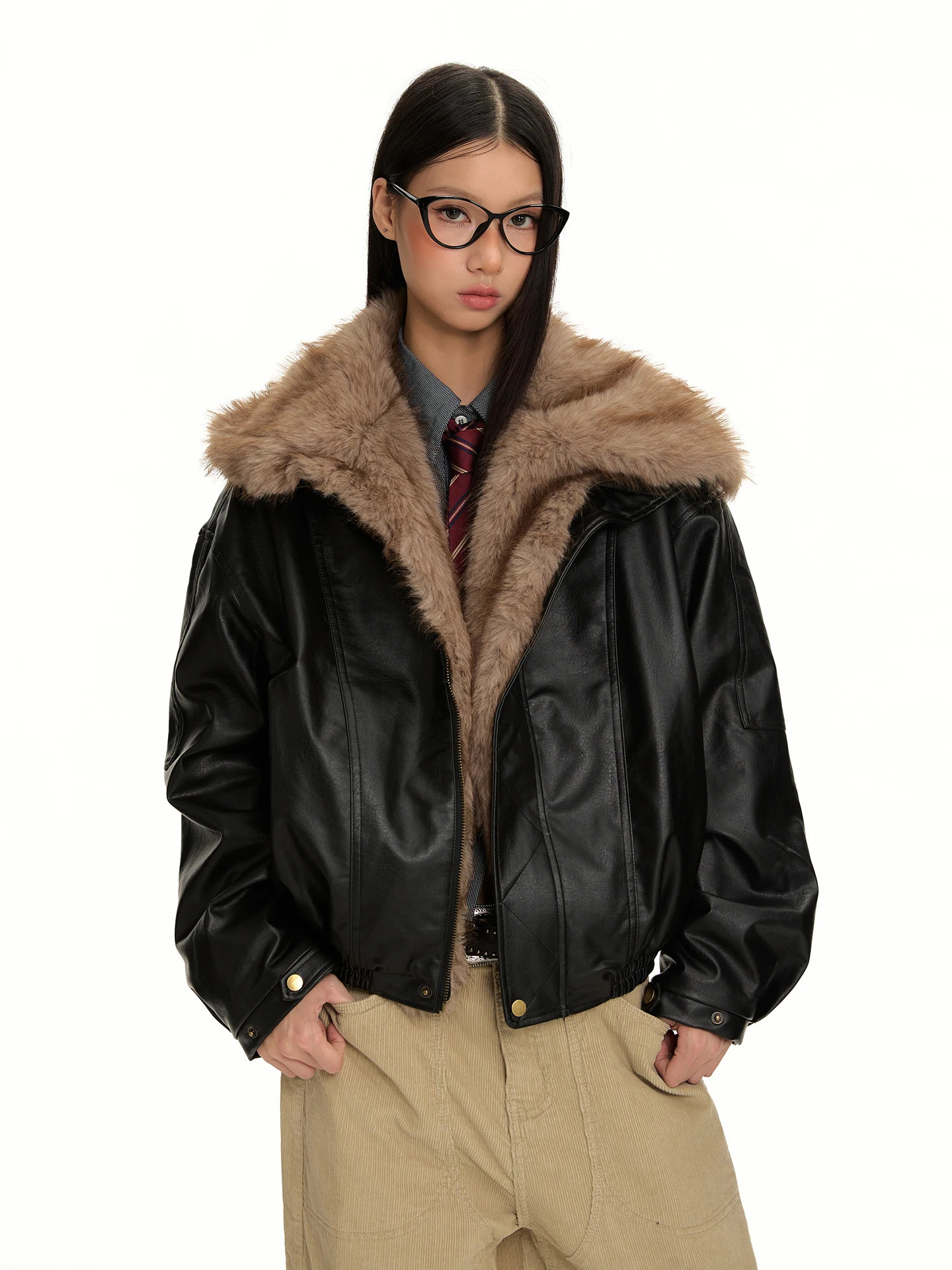 

НДС Американский Ретро High nce Sense Fce с воротником на подкладке Jaet Съемный меховой воротник Универсальное хлопковое пальто для поездок на работу