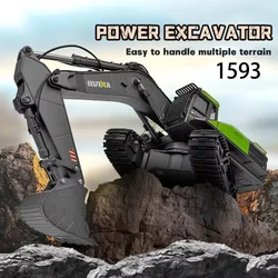 HN1593 22-channel large-scale simulation alloy excavator acousto-optic large-scale remote control engineering vehicle model