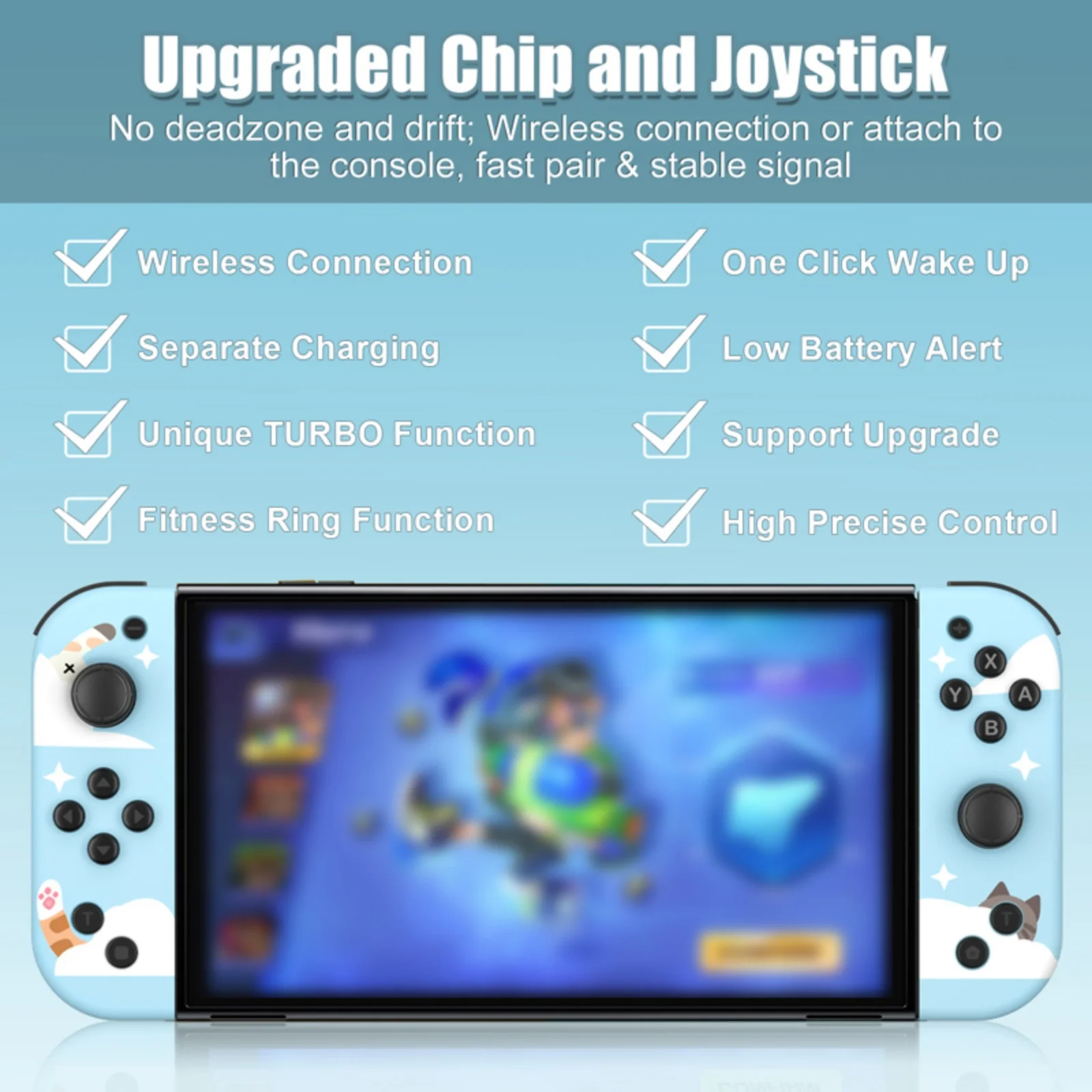 GAMROMBO Gioco Joypad Per Switch/OLED/LITE/PC/IOS/Android Joystick 6 Assi Giroscopio Controller Wireless W/Turbo Doppia Vibrazione Gamepad