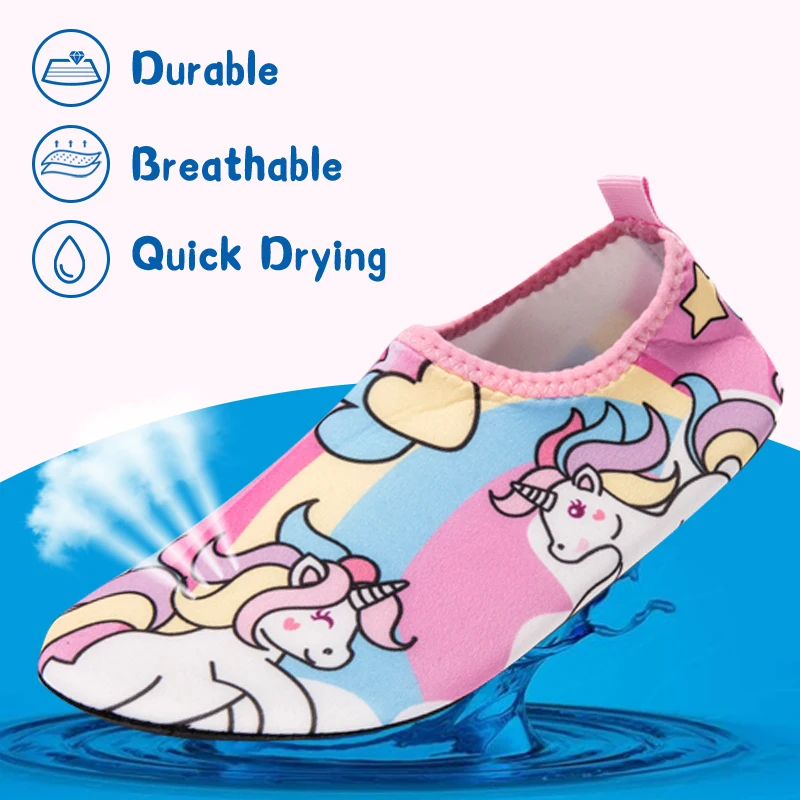 Kinder Wasser Sport Strand Schwimmen Socken Mädchen Dünne Multi Drucke Anti Slip Fitness Yoga Tanz Schwimmen Surfen Tauchen Unterwasser Schuhe – Detail 4