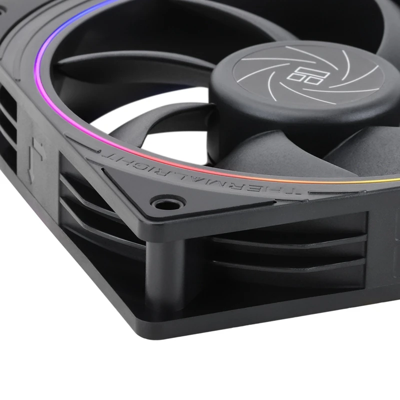 ABDE-Thermalright TL-S12-W 120Mm Computer Case Cooling Fan 5V 3PIN ARGB Adjustable Speed Shock Absorbing Silent Case Fan