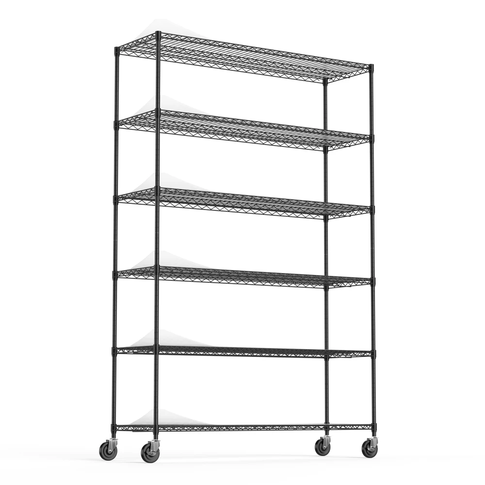 

6 Tier Wire Shelving Unit 6000 LBS NSF Metal Garage Storage Shelves Heavy Duty Storage Wire Rack Metal Shelves Hardware bracket