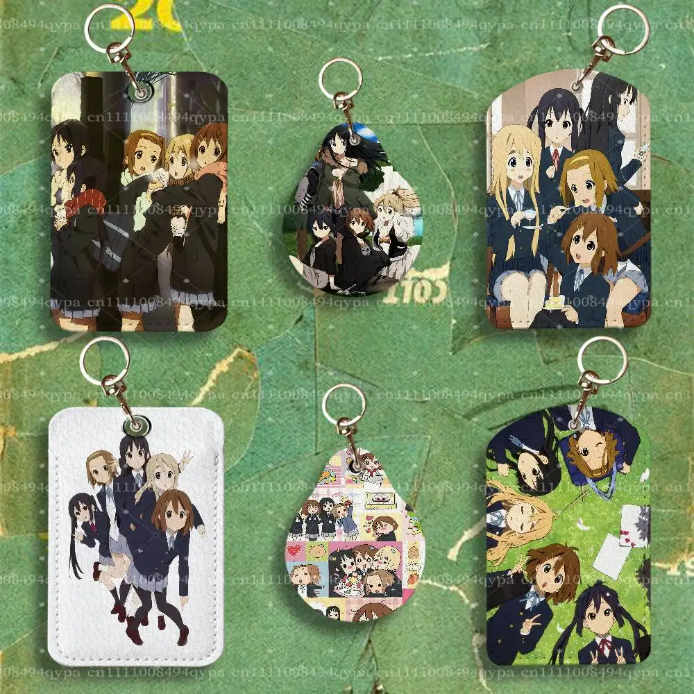 K-K-ON Yui Mio Keychain Card Holder Leather Keeps ID Cash Keys Cards Ready for Work, School, Travel Daily Errands