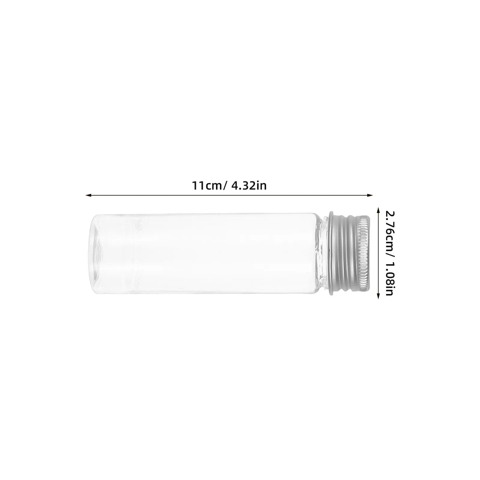 20Pcs Clear Plastic Test Tubes Transparent Storage Tubes 50Ml Aluminum Cap Sample Containers for Candy Bath Salt Sample Storage