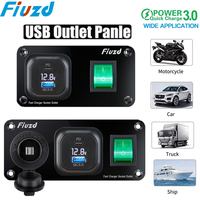 12/24V QC3.0 PD Car Charger Socket Quick Charge Dual USB with ON/OFF Outlet Panel Adapter for Truck Camper Caravan Accessories