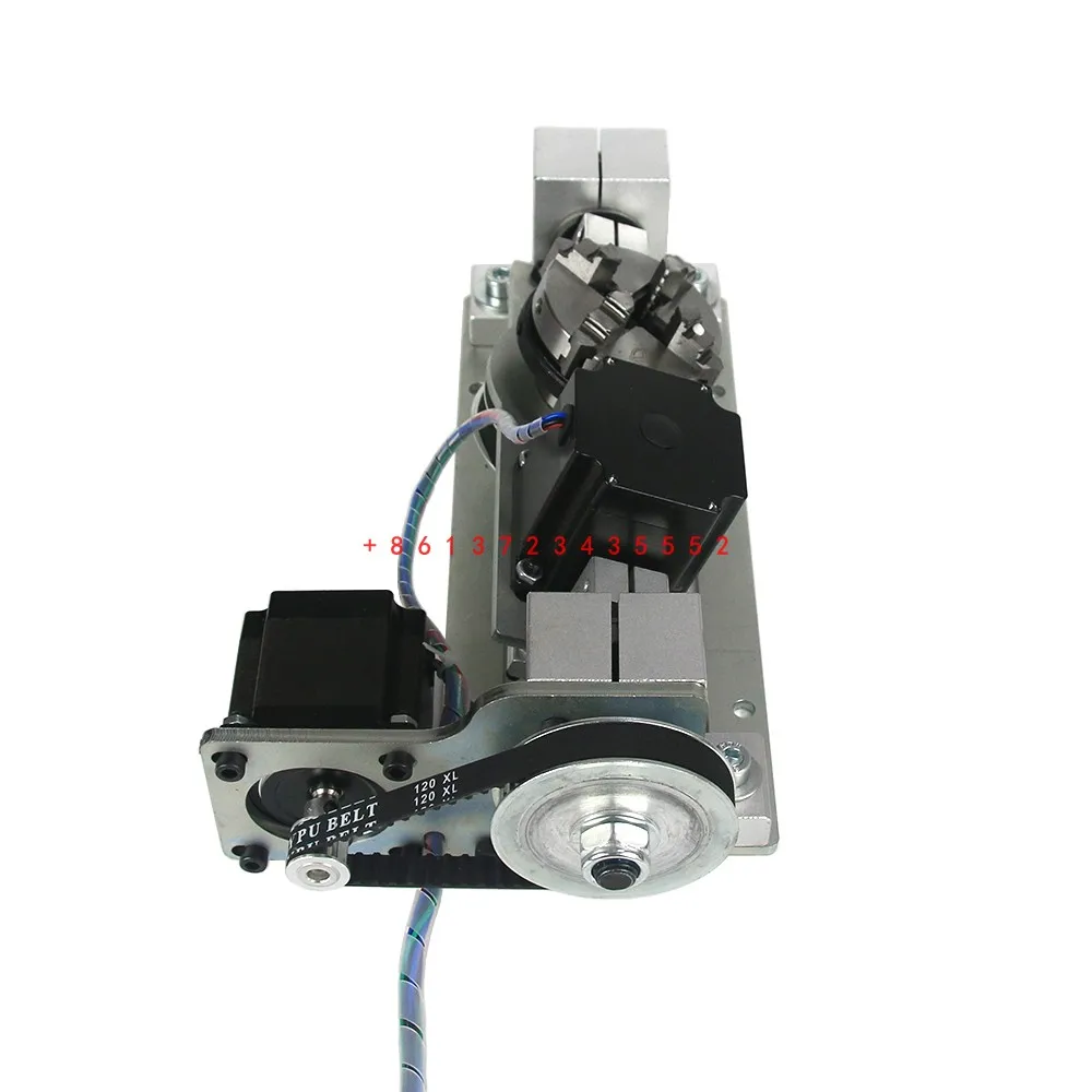 CNC 4th Axis 5th A B Aixs Rotary Axis 4 Jaw Chuck 60mm Center Height 55MM DIY 5 Axis CNC Router Engraving Machine Rotation Tools