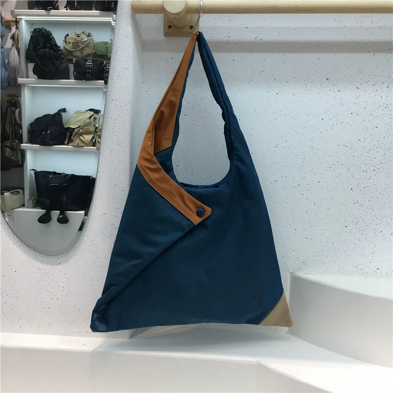 Trendy Women's Bag Large Capacity Nylon Triangle Shoulder bag Contrasting Color Splicing Armpit Bags Designer Luxury Handbags 가방
