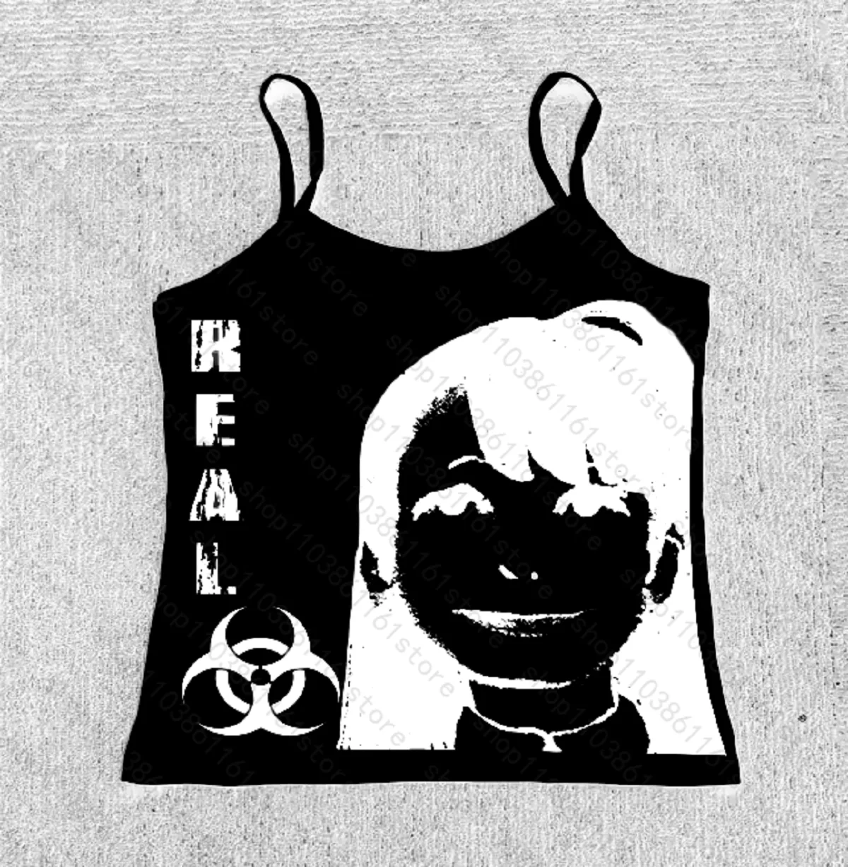 Vintage Gothic Women Corset Tank Top Baby Tees Y2k Clothes Shirt Print 90s Emo Punk Figure Graphics Camisole Top Grunge Crop Top