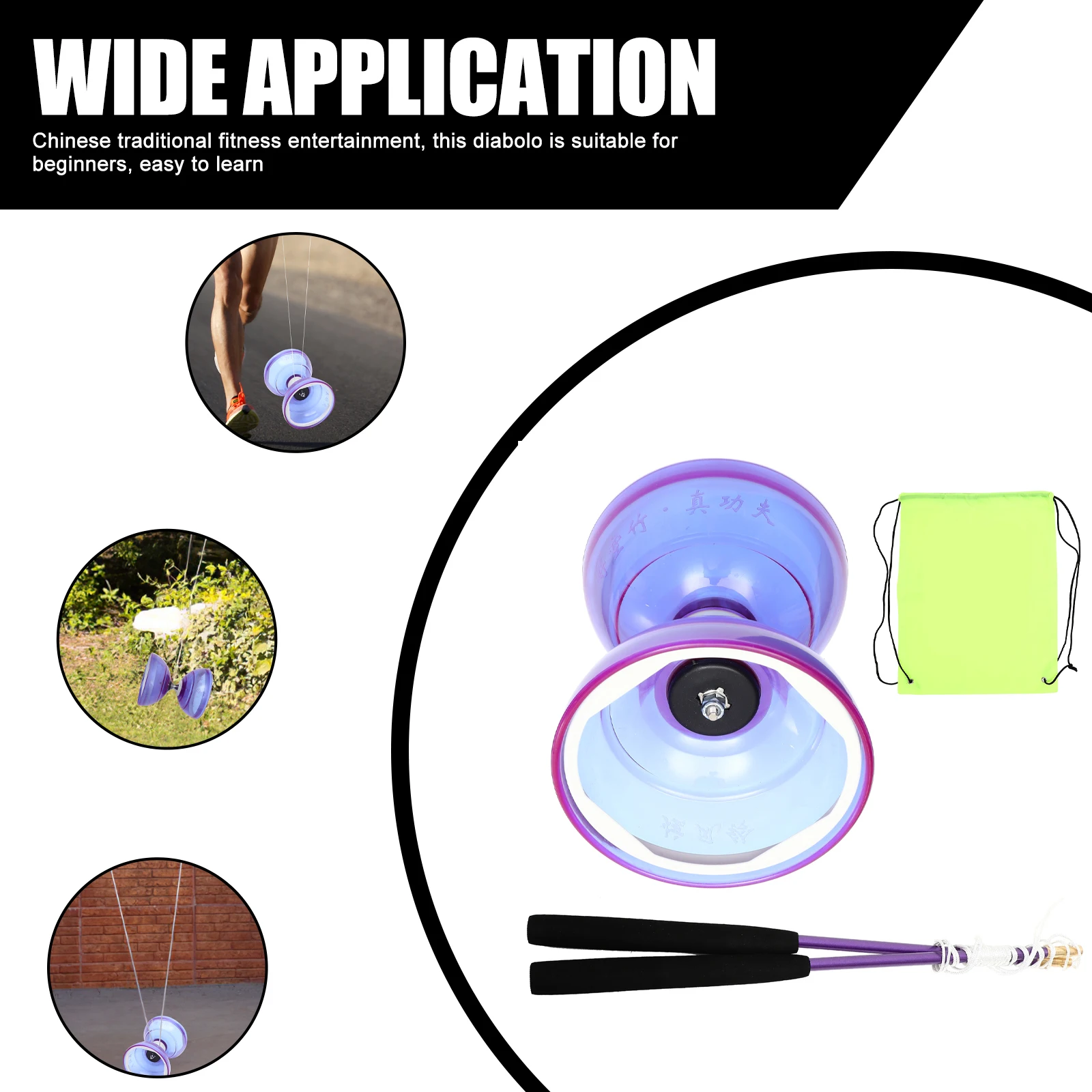 Yoyo TPU Diabolo Giocoleria Giocattoli per bambini Tradizionale Blu per Triplo Cuscinetto Yo-yos Bambini Giocattolo tradizionale cinese Per i più piccoli TPU Yoyo