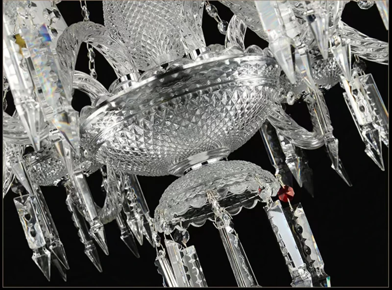 Transparent Crystal Chandelier Lighting Luxury Hotel Luminaire For Dining Room Lighting Fixtures Lamps Glass For Chandeliers