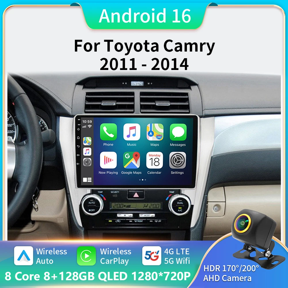 

Car Radio Android Auto For Toyota Camry 7 XV 50 55 US Version 2012-2017 Carplay Multimedia Player Stereo 48EQ GPS DSP 2Din