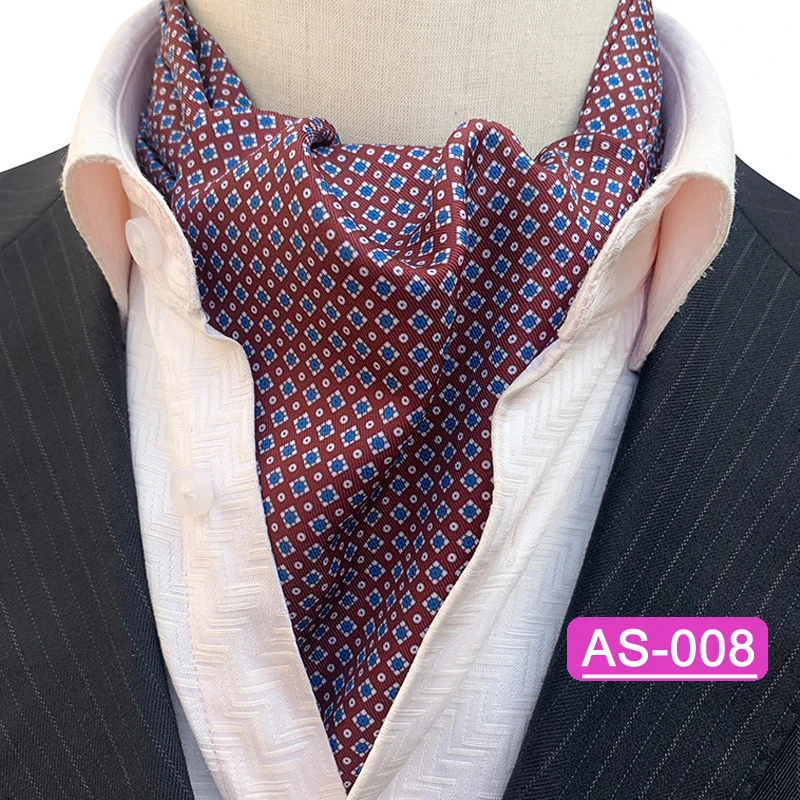 2023 Elegante Herren Ascot Krawatte Plaid Floral Krawatten Für Mann Polyester Jacquard Gewebte Krawatte Für Hochzeit Business Party Zubehör