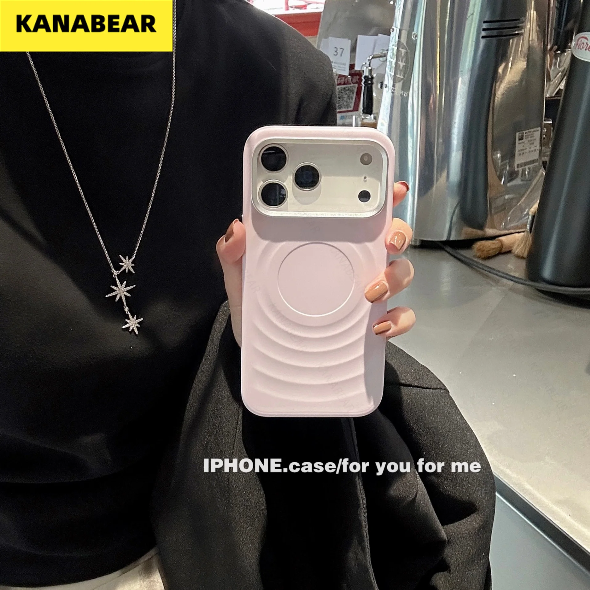 

Suitable for iphone17promax/17pro/17 solid color ripple series IG new trend popular phone cases, shockproof and durable