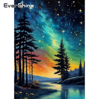 Evershine Diamond Mosaic River Landscape DIY Aurora Diamond Painting Tree Pattern for Adults Beginners Embroidery Holiday Gifts
