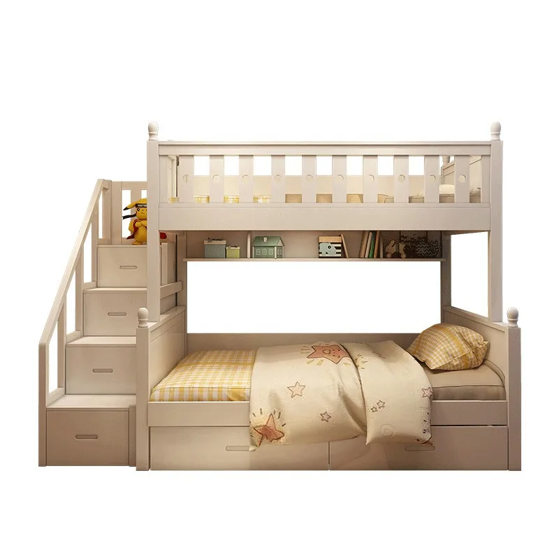 Upper and lower bunk beds Solid wood  All solid wood  child and mother beds Small apartment multi-functional combination