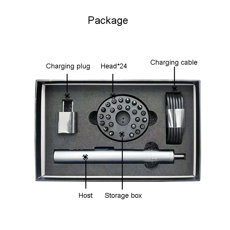 tbk bk008 Electric Charging Screwdriver Set and the Motor is pretty quiet and plesant with 24 Bits Handy Repair Screwdriver Set