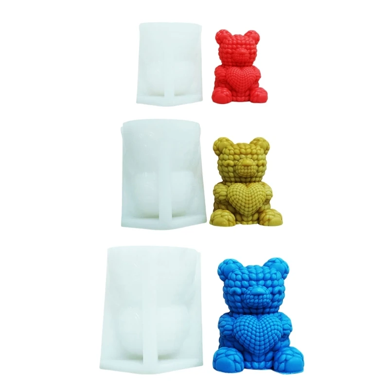 Lovely Bear Shaped Silicone Mould for Handmade Scented Wax Gypsum Decorations