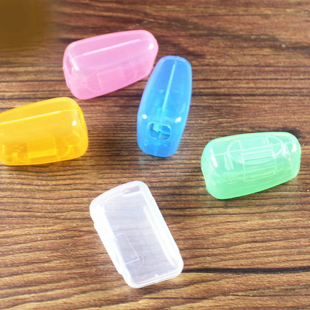 10 pçs capa de escova de dentes caso proteção higiênica portátil para cabeça escova de dentes capa viagem ao ar livre uso doméstico tampa de plástico armazenamento