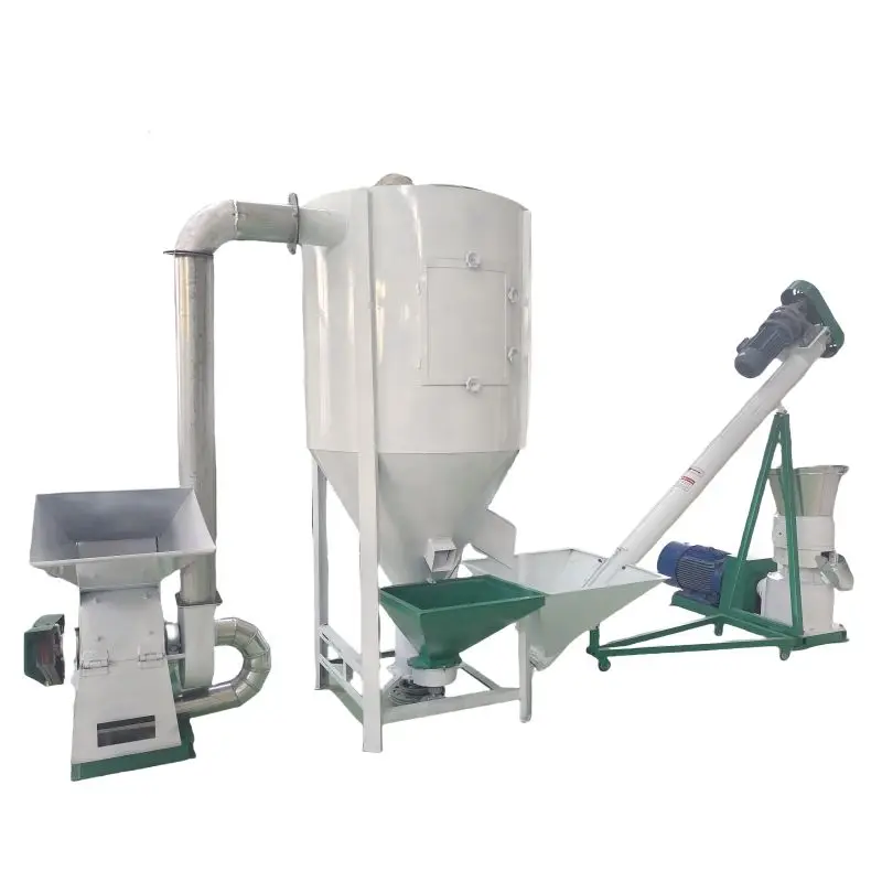 Vertical feed mixer, suitable for production machinery in small feed mills for chickens, pigs, and cattle farms