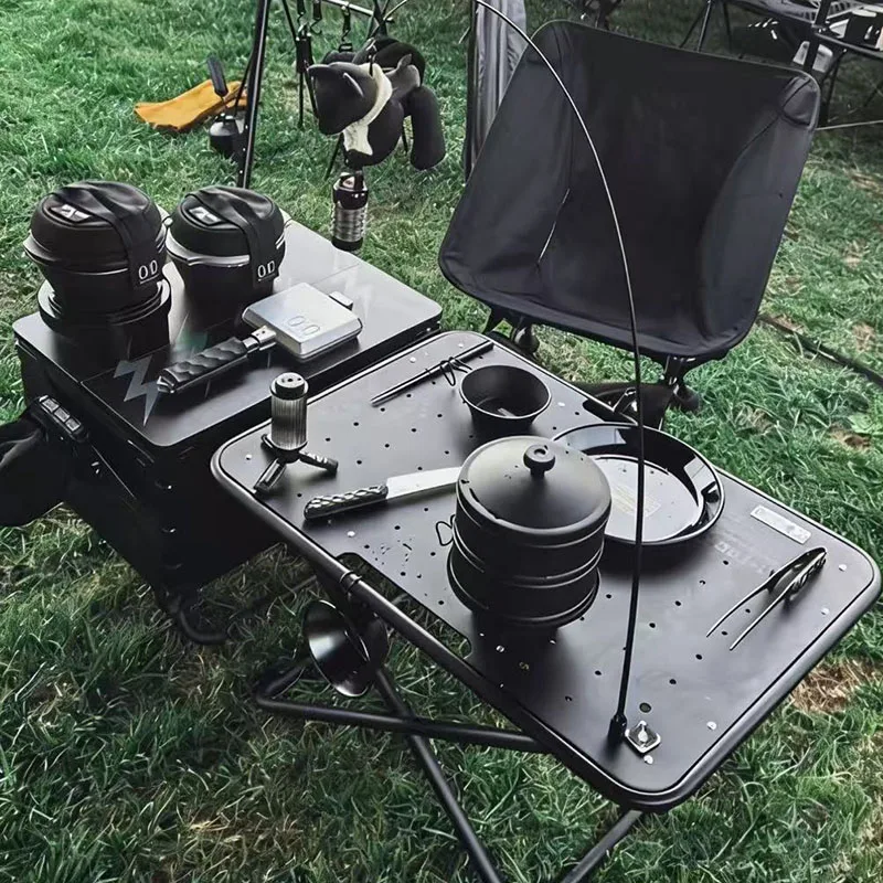 Taktischer Klappbarer Campingtisch Komplett aus Aluminium im Militärstil Tragbarer Outdoor-Tisch für Camping, Wandern, Picknick und Roadtrips