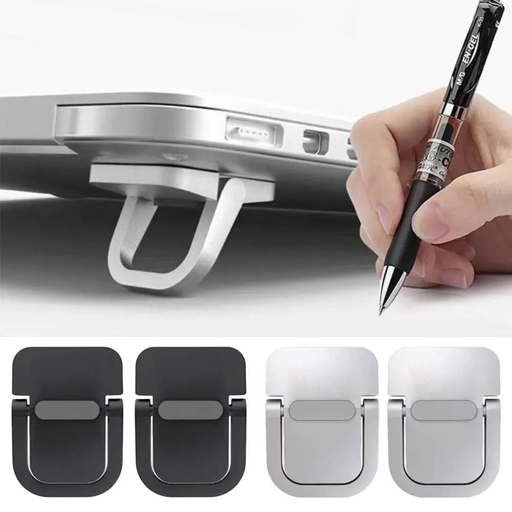 

2pcs/set Useful Mini Laptop Stand Non-slip Folding Computer Holder Convenient Adjustable Heat Dissipation Foot Pad