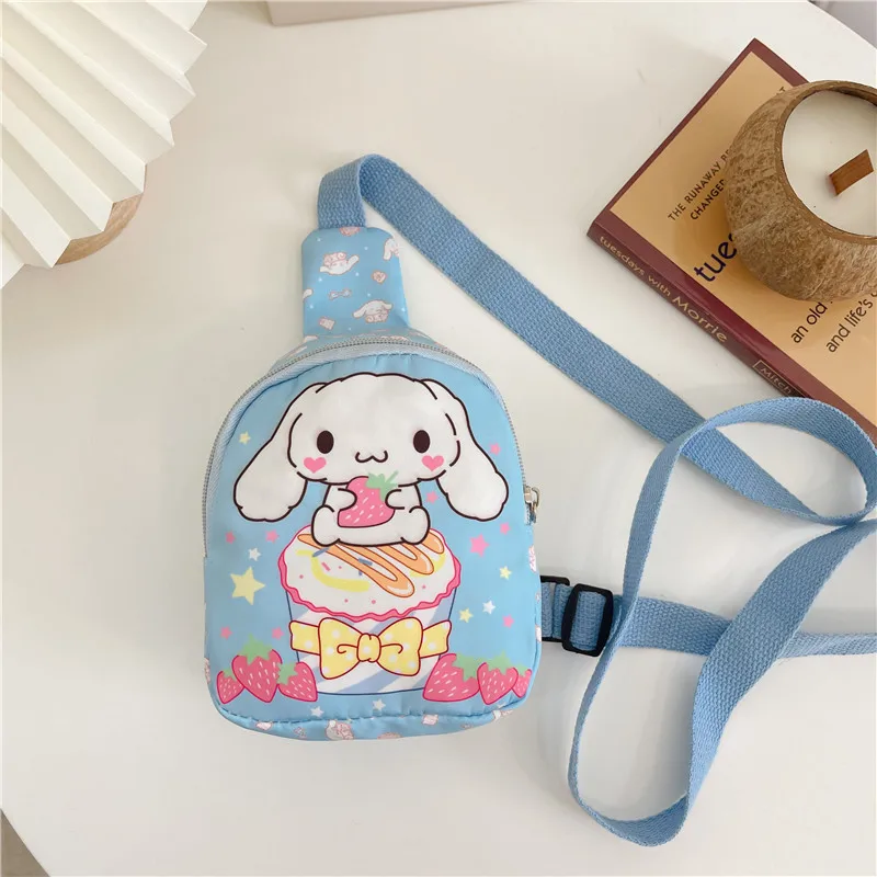 Sanrio Cinnamoroll Kuromi Hello Kitty Children Chest Bag Cute Coin Purse Shoulder Bag Boy Girl Cross Body Fashion Messenger Bag