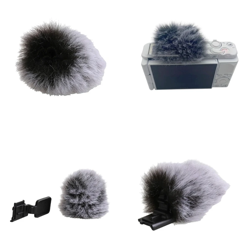 Highly Fidelity Recording Microphone Windscreen for Professional Outdoor Vlogging Furry Cover for ZV1 ZV1F ZVE10 ZVE1