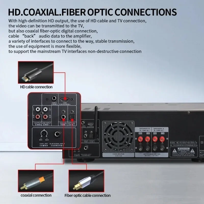 Hooqu الراقية برج المتكلم نظام المسرح المنزلي المهنية كاريوكي KTV المزدوج 8 بوصة مكبر الصوت الخشبي نظام ستيريو