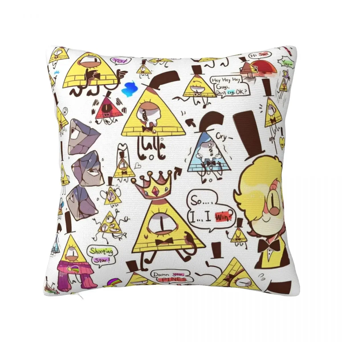 Gravity Falls Bill Cipher Pillowcase Printed Polyester Cushion Cover Decor Cartoon Anime Pillow Case Cover Sofa Square 45*45cm