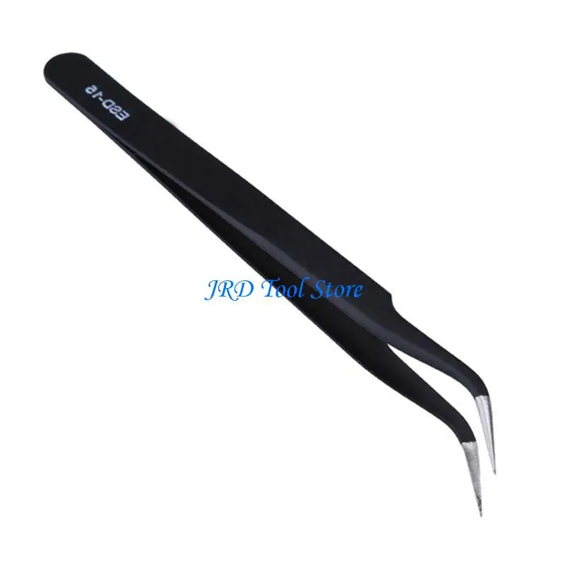 A2UD Tweezers Anti-Static Tweezers precisión ESD-15 Curved Bent Tip Tweezer Herramienta