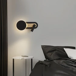 Quarto moderno LED Lâmpada de parede, Hotel Bedside Study, luz de leitura, rotação, arandela com interruptor, interior Decor Fixture, 3W