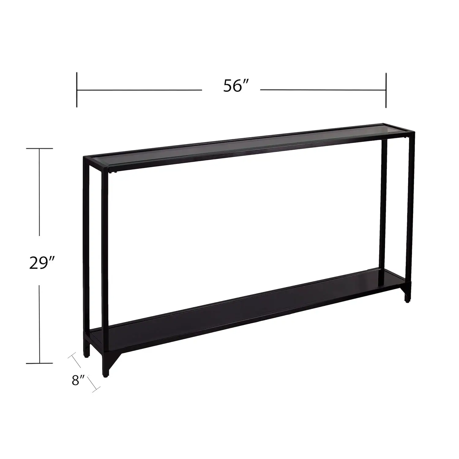 Narrow Metal Console Table, Dining Room With Open Concept Living Space Glam Style Powder-Coated Iron, Black, Customized view 3