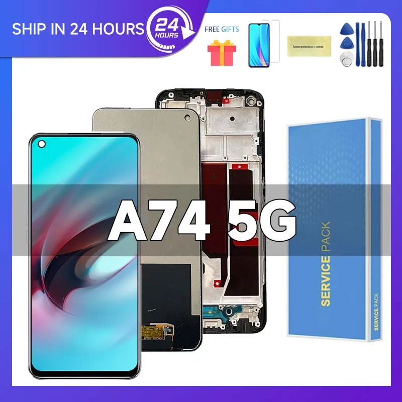 6.5'' Original For OPPO A74 5G LCD Display Touch Screen Digitizer Assembly Replacement For OPPO A74 5G CPH2197 CPH2263 Screen