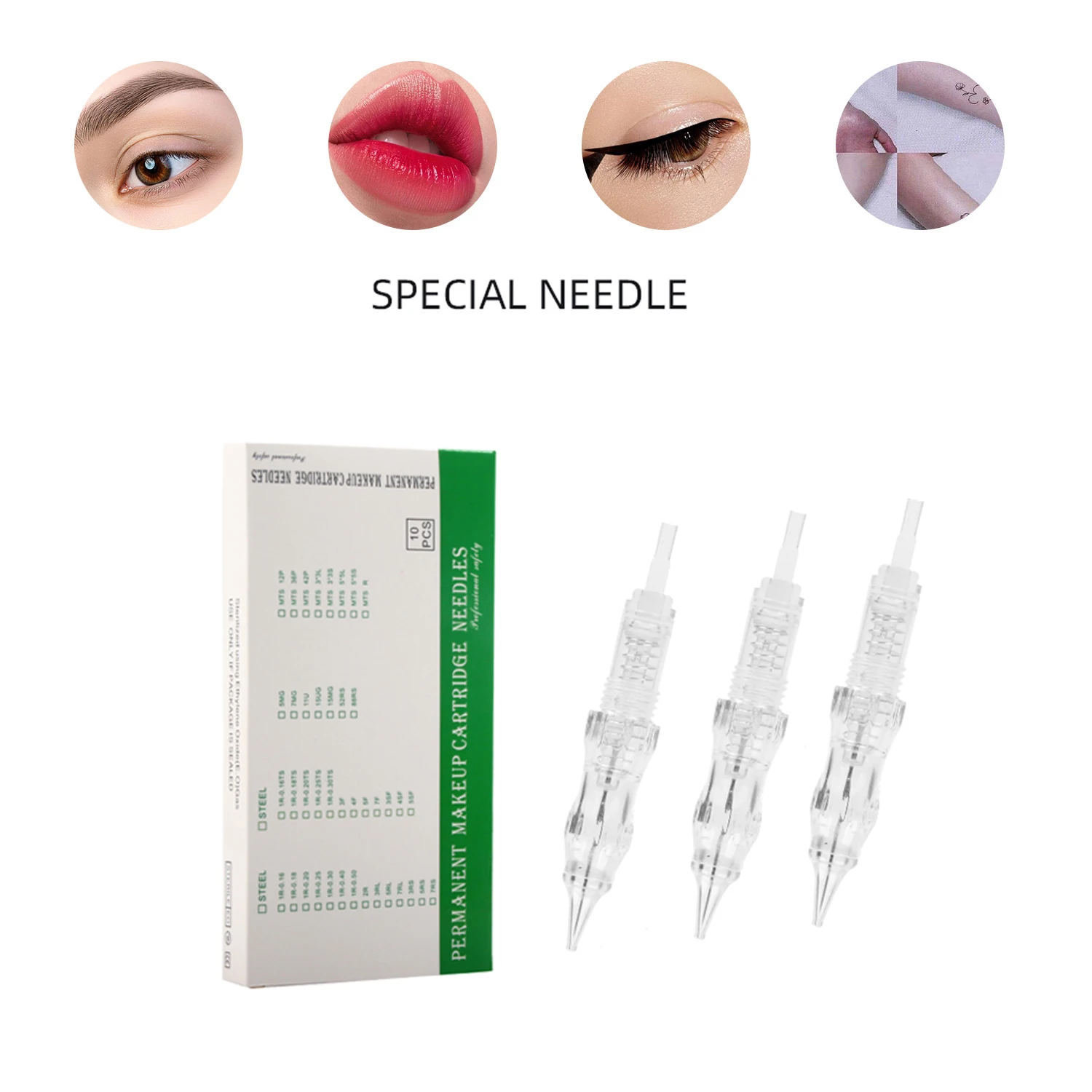 

10Pcs Screw Cartridges Needles Permanent Makeup Machine Professional Needles For P90 Machine 1R,2R,3RL,5RL,3F,5F,7F