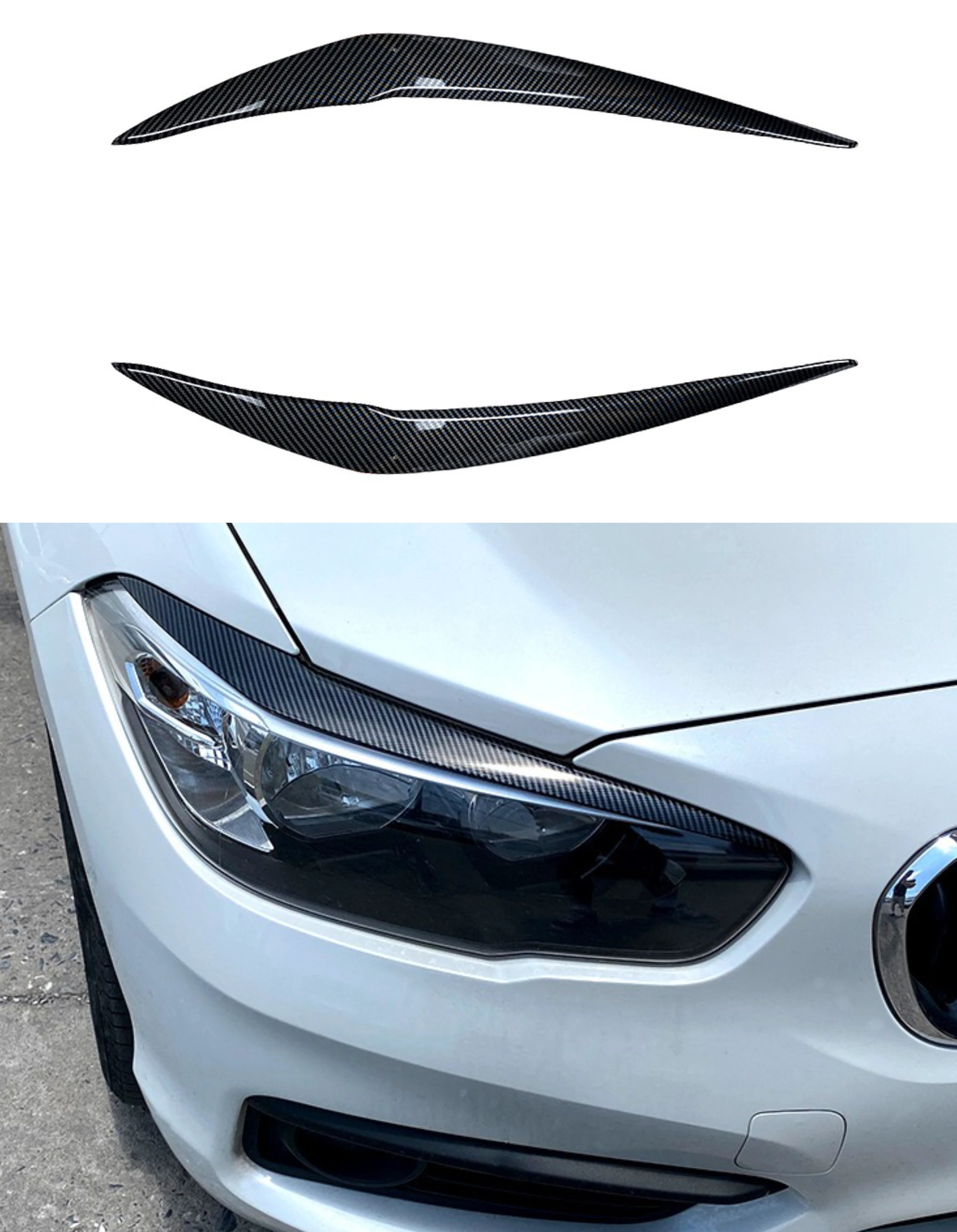 Fit for BMW 1 Series  F20 F21 Facelift 2015-2019 Car Evil Eye Headlight Eyebrows Eyelids Bodykits Tuning Apron Accessories