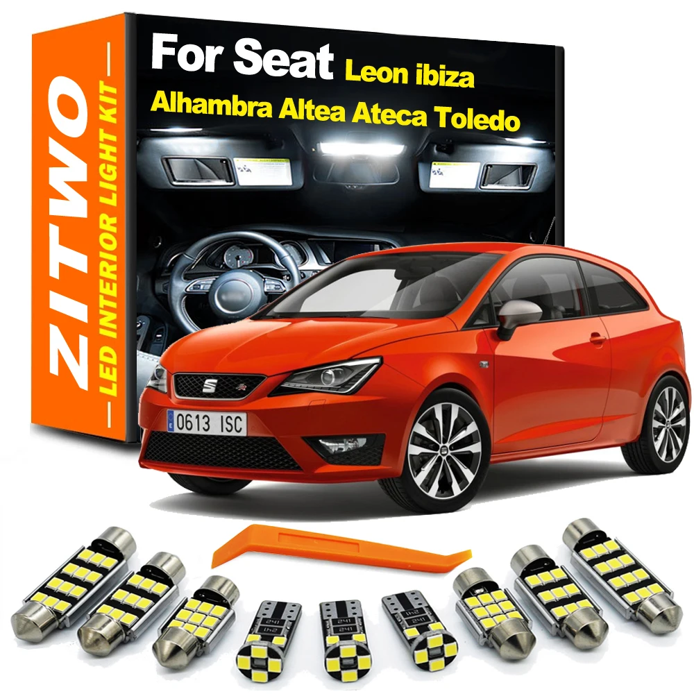 Kit de bombillas LED Canbus para luces interiores, de lectura y de maletero para Seat Leon 1M 1P 5F Ibiza 6J 6P Alhambra Ateca Arona Exeo Altea Toledo