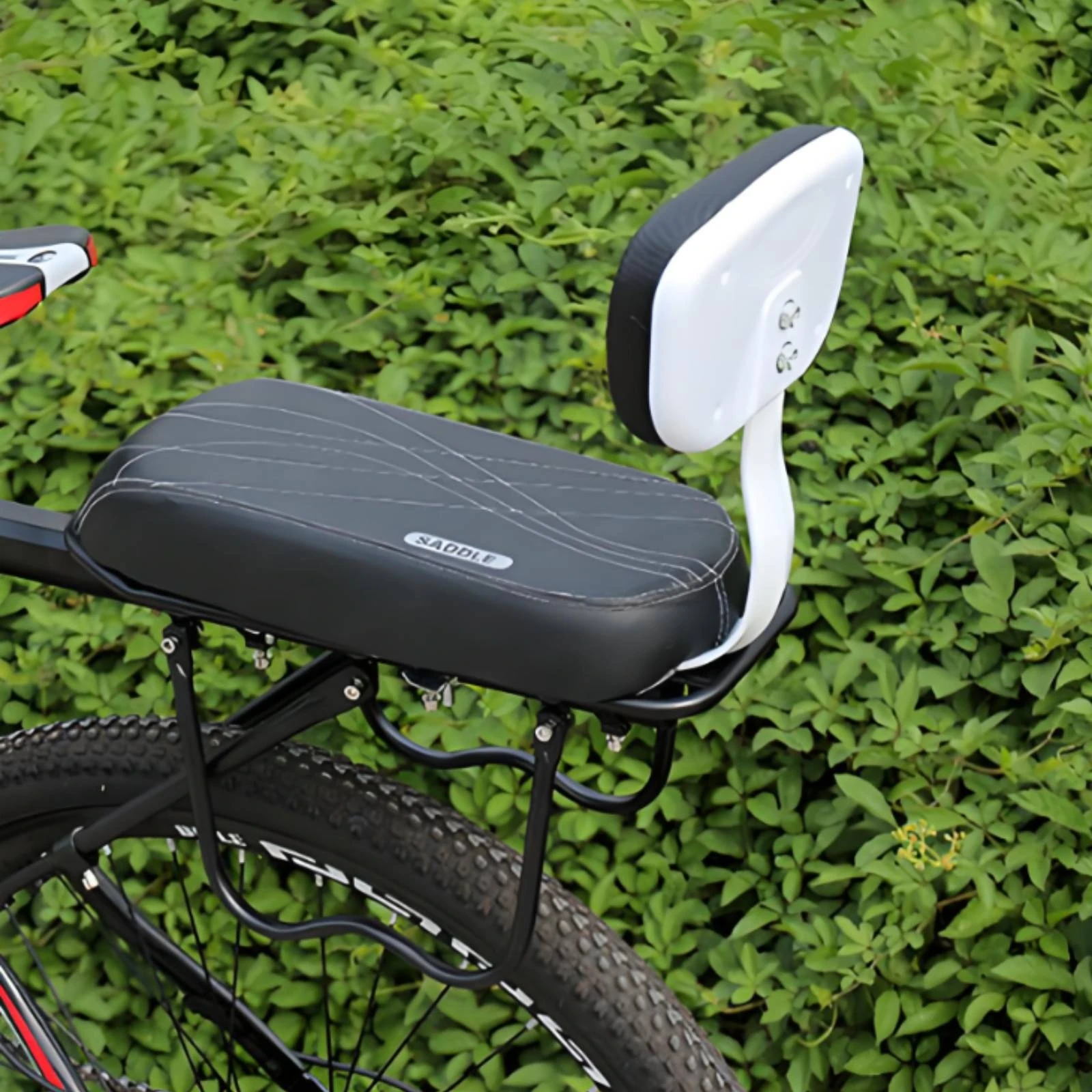 

Cycle Seat with Backrest High-Elastic Sponge Rear Bike Seat Cycle Rear Cushion Washable Padded Bike Saddle Long-Lasting
