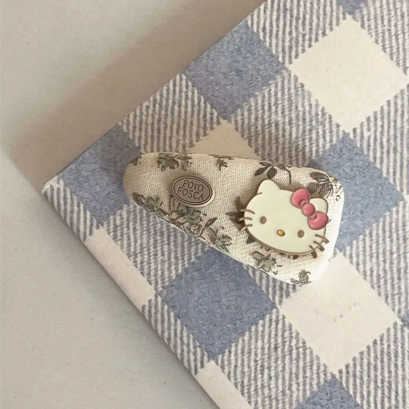 

Cute Hello Kitty Cartoon Fresh Kt Cat Puppy Hairpin Fashionable Floral Side Clip Versatile Student Hairpin Hair Accessory Makeup