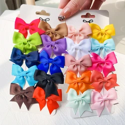 20colors 1piece Colorful Ribbon Hair Bows with Clip for Baby Girls Mini Cute Hairpins Barrettes Headwear Kids Hair Accessories