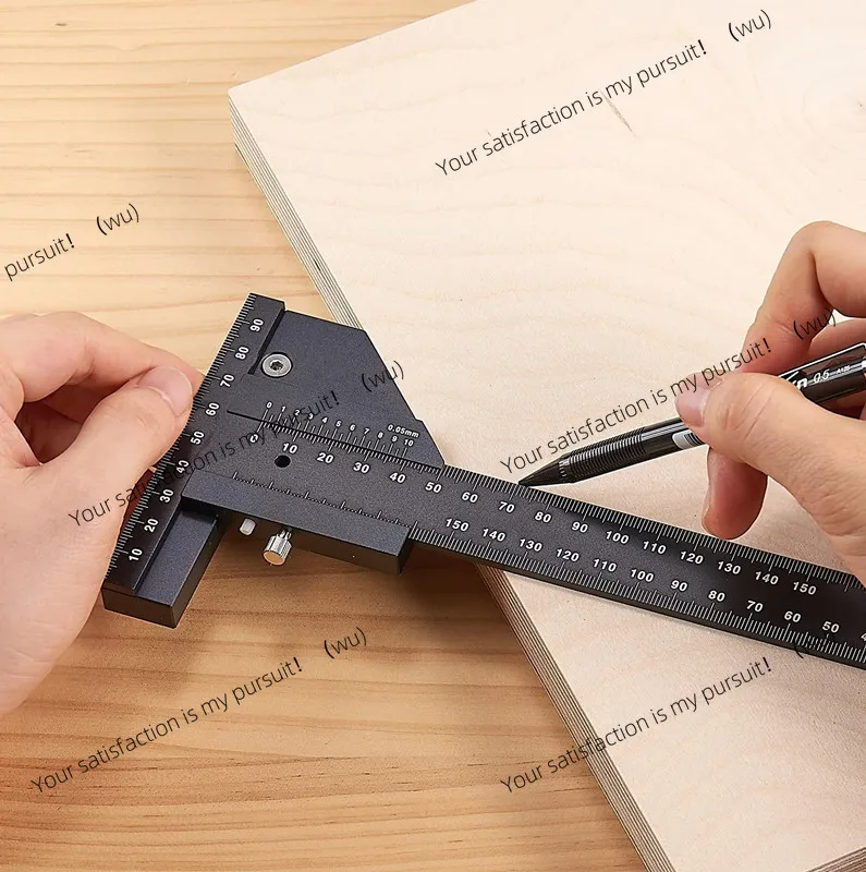 

Aluminum alloy T-shaped ruler, woodworking multi-functional scribing ruler, multi-functional measuring ruler