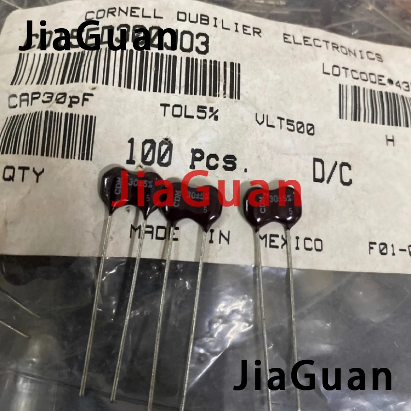

10PCS/lot NEW original usa CDM 500V30PF Silver mica capacitor 500V 30PF CD15ED300J03 free shipping
