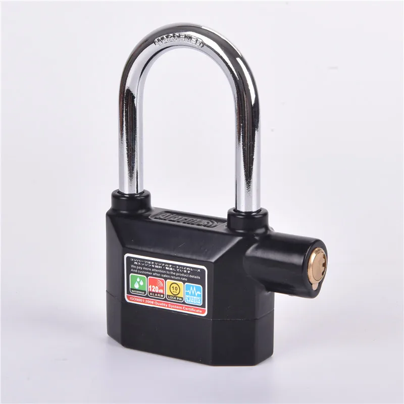 Falante waterproof Alarm door padlock 110db Siren Alarm Lock Universal Anti-Theft Padlock for Bicycle Motorcycle Door Gate