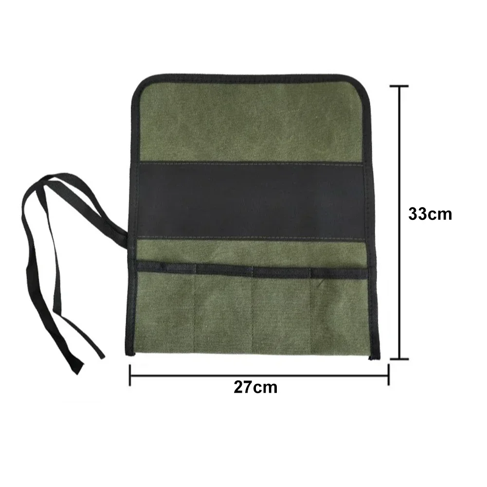 Pockets Design Hanging Tool Storage Bag Convenient Storage Reliable Construction Roll Up Pouch Wrench Organizer