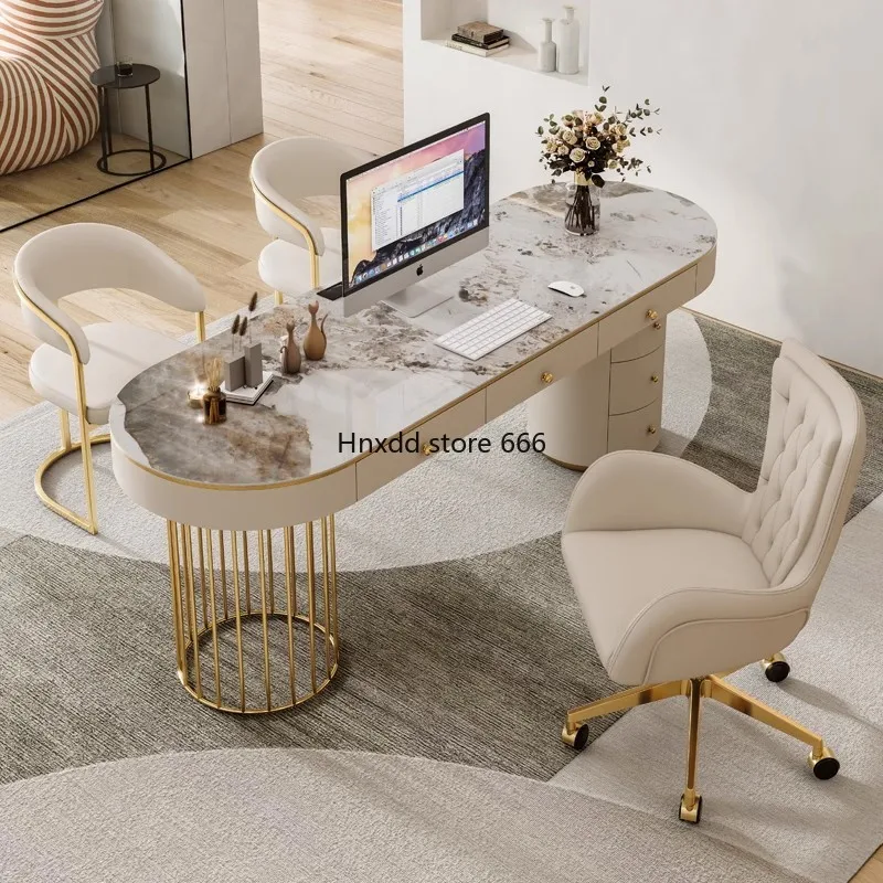 Light luxury rock slab desk boss office study public writing desk