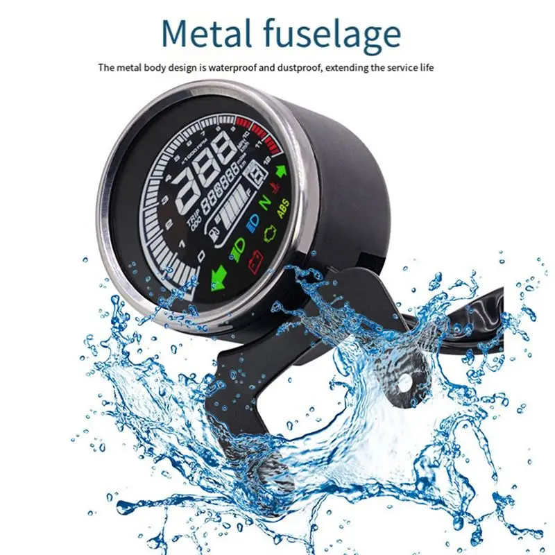 Plastic Multipurpose Meter LCD Screen Display Tachometer Odometer Motorcycle Supplies-A02G