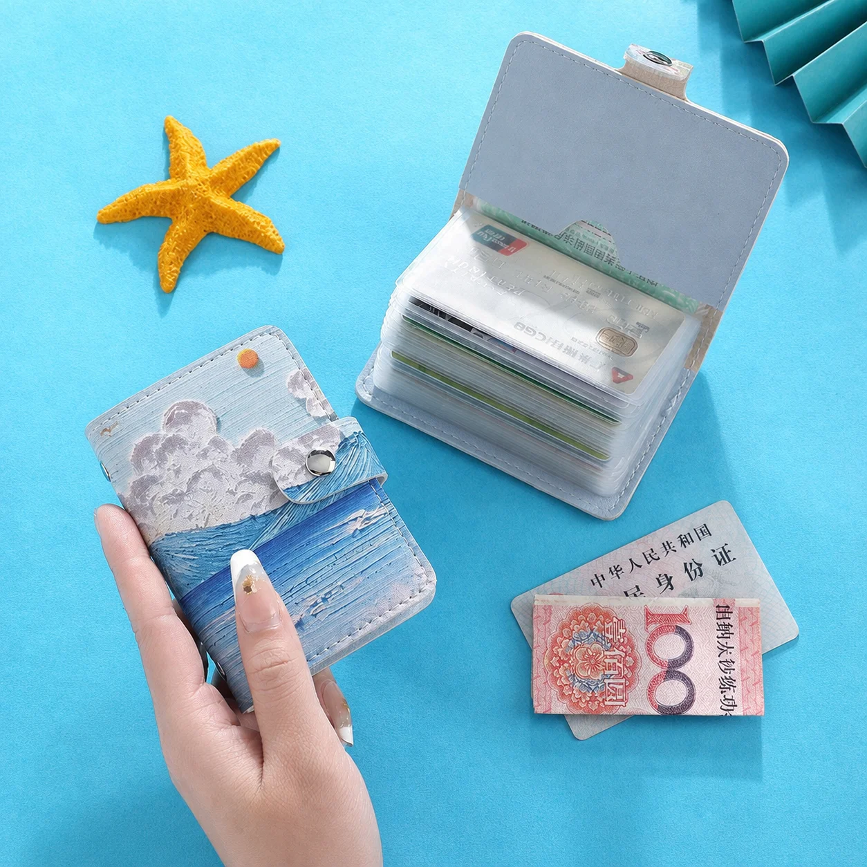 Card Holder Wear Resistant 2 In 1 Card Holder Business Card Holder 2 In 1 For Id Documents Bank Cards Cash