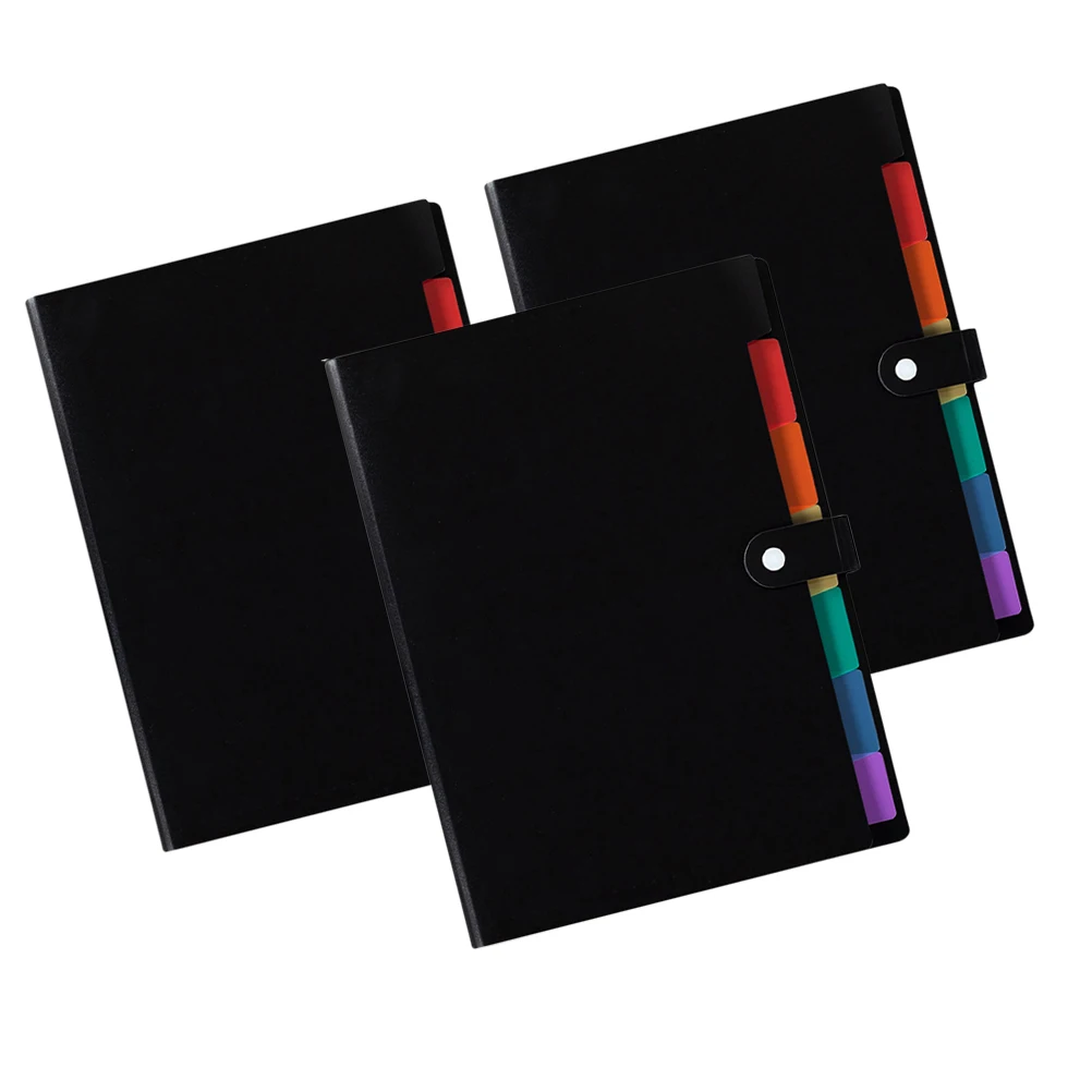 

3 Pcs A4 File Folders Multi Pocket Document Organizer Large Capacity PP Material Expandable Office Supplies Storage